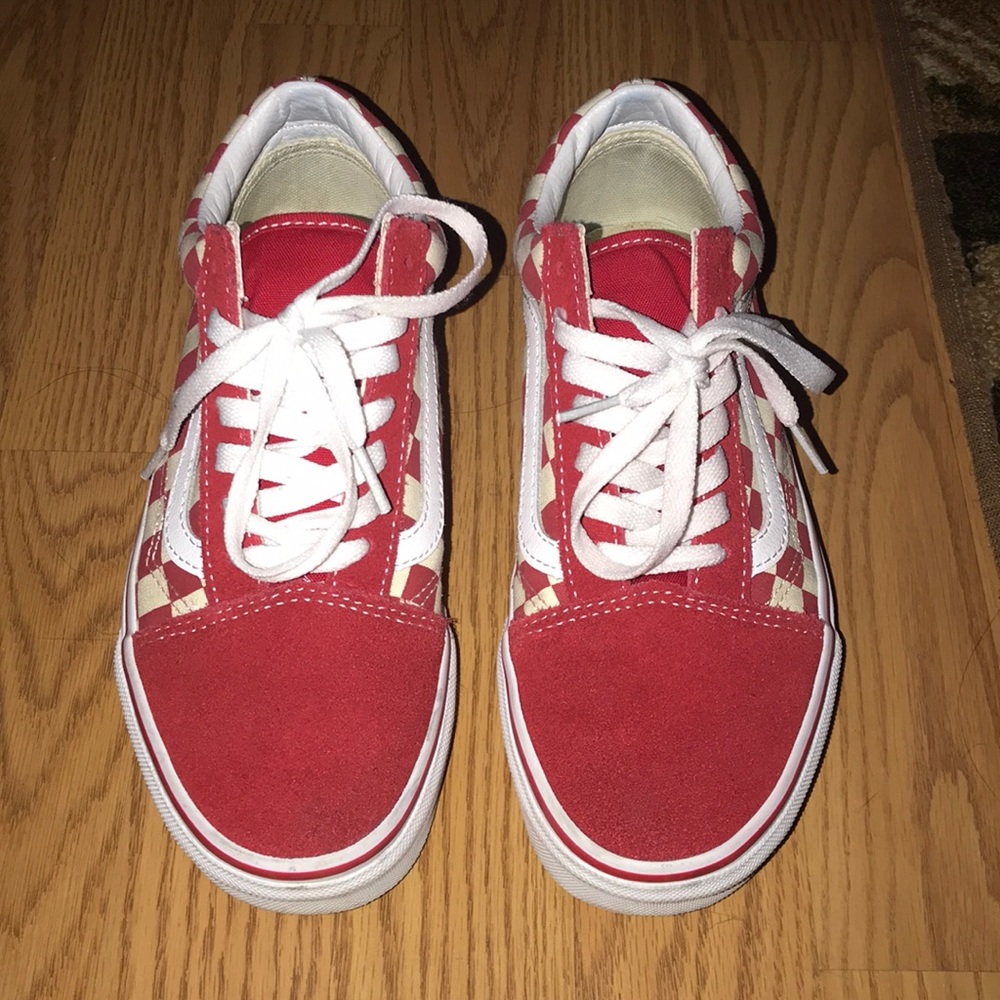 Checkered red vans